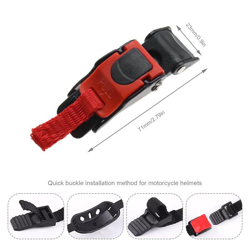Micro Traders Motorcycle Plastic Helmet Quick Release Speed Clip Chin Strap Pull Buckle 3Pcs - Image 4